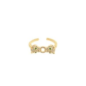 Pave Crystal Panther Duo Ring